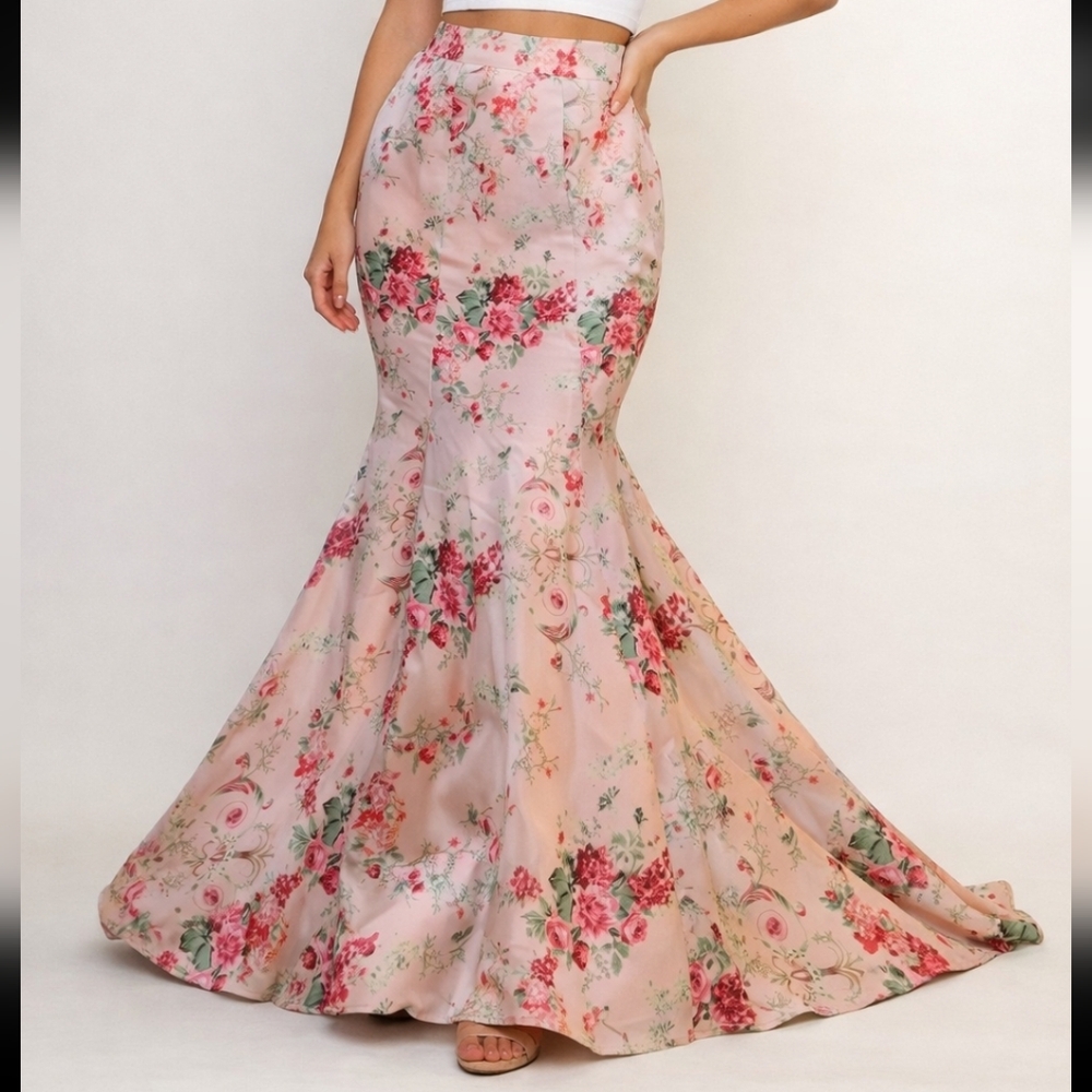 Val Stefani Formal Mermaid Floral Feminine Coquette Skirt Size Small